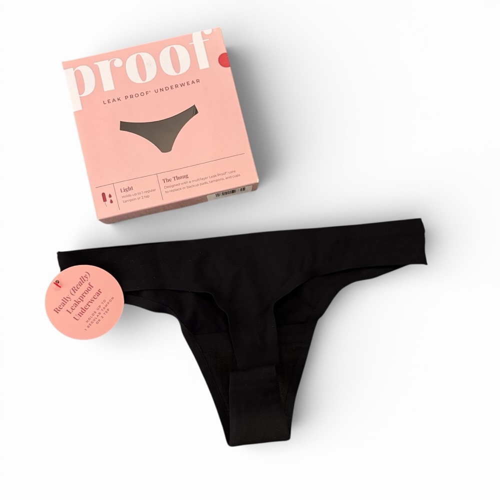 New Proof Leak Proof Black The Thong - Size XS